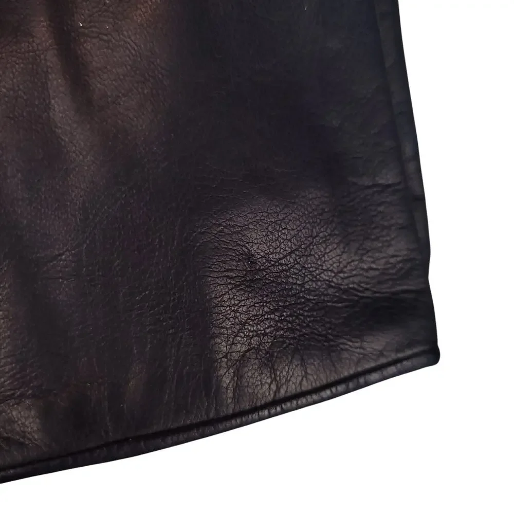 Vintage Saks Fifth Ave Womens Genuine Blue Leather Gloves Sz 7.5 Silk Lined NWOT - Picture 5 of 6